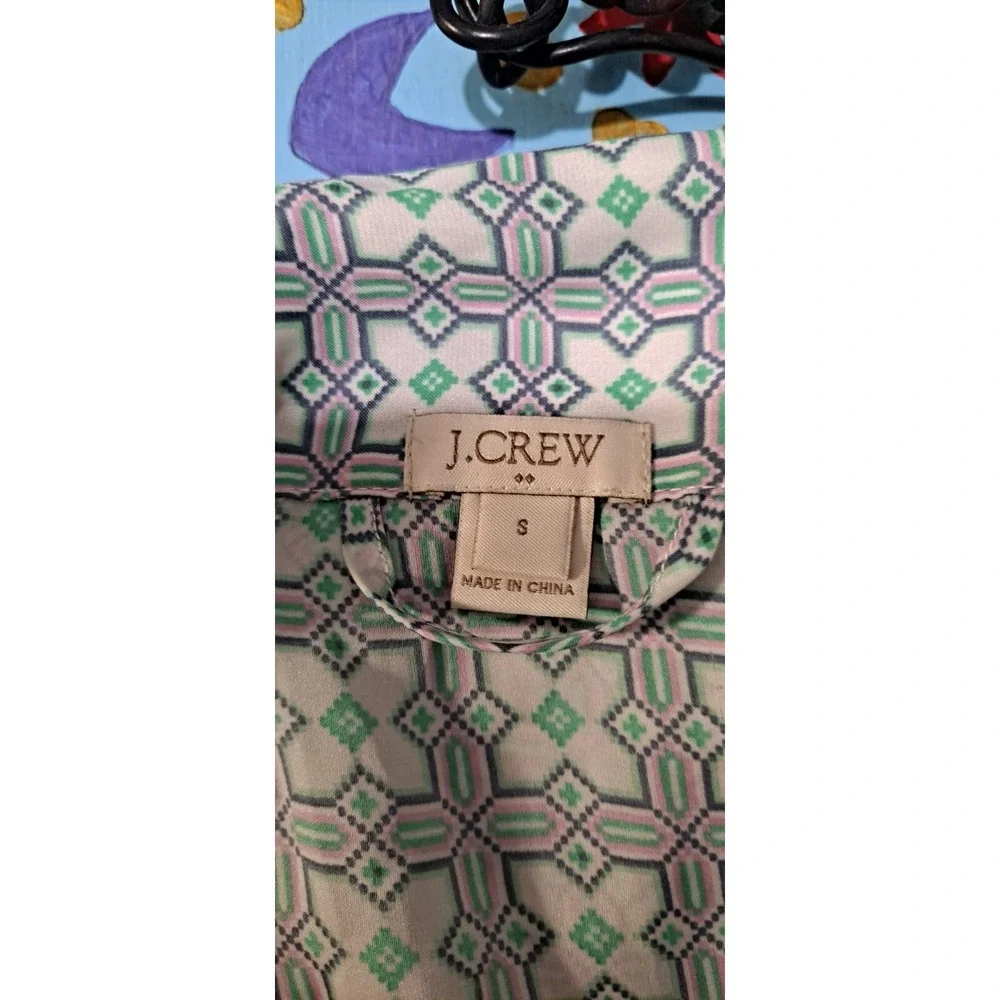 J Crew Size S Geometric Long‎ Sleeve Nightshirt